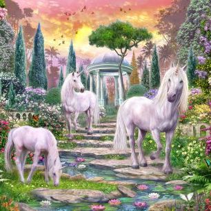 輸入壁紙 カスタム壁紙 PHOTOWALL / Classical Garden Unicorns (e312561)