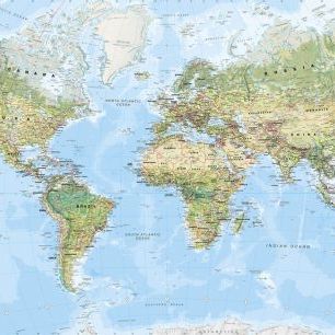輸入壁紙 カスタム壁紙 PHOTOWALL / World Map (e316083)
