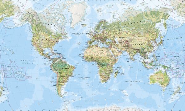 輸入壁紙 カスタム壁紙 PHOTOWALL / World Map (e316083)