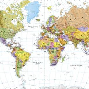 輸入壁紙 カスタム壁紙 PHOTOWALL / Political World Map (e316084)