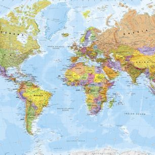 輸入壁紙 カスタム壁紙 PHOTOWALL / Political World Map (e316082)