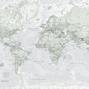 輸入壁紙 カスタム壁紙 PHOTOWALL / World Map Political Rustic (e316095)