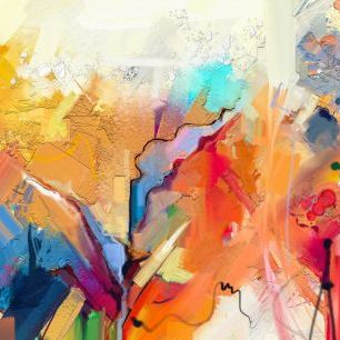 輸入壁紙 カスタム壁紙 PHOTOWALL / Colorful Abstract Painting (e316103)