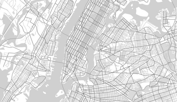輸入壁紙 カスタム壁紙 PHOTOWALL / New York Map BW (e313683)