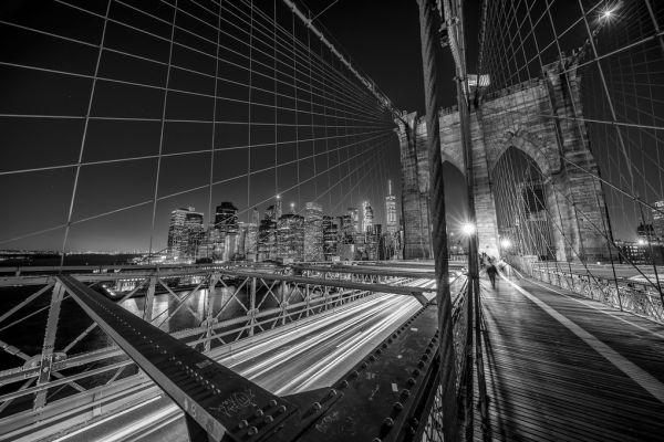 輸入壁紙 カスタム壁紙 PHOTOWALL / Brooklyn Bridge Lights (e315417)