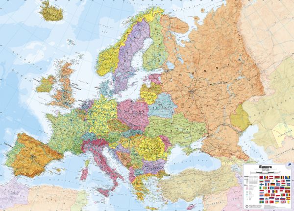 輸入壁紙 カスタム壁紙 PHOTOWALL / Political Europe Map (e316079)