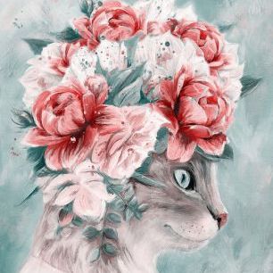 輸入壁紙 カスタム壁紙 PHOTOWALL / Bouquet Cat (e316157)
