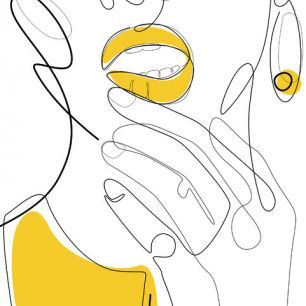 輸入壁紙 カスタム壁紙 PHOTOWALL / Bold Mustard Lip (e316717)