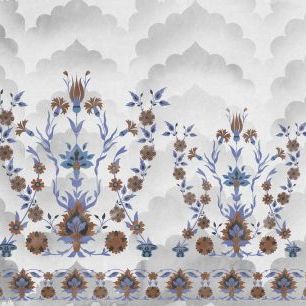 輸入壁紙 カスタム壁紙 PHOTOWALL / Turkish flowers - Blue (e317176)