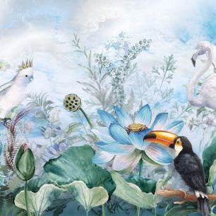 輸入壁紙 カスタム壁紙 PHOTOWALL / Birds in Blue Vegetation (e317387)