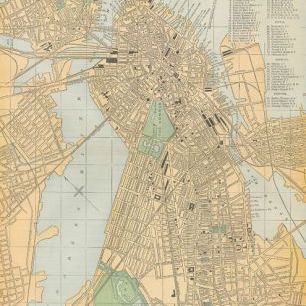 輸入壁紙 カスタム壁紙 PHOTOWALL / Boston Map (e316455)