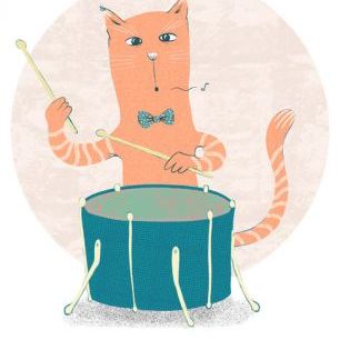 輸入壁紙 カスタム壁紙 PHOTOWALL / Drummer Cat (e316793)