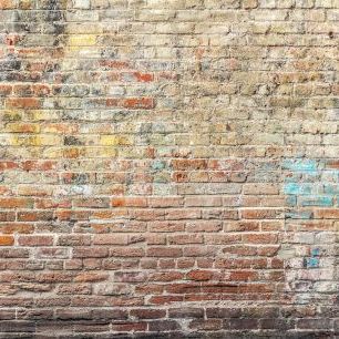 輸入壁紙 カスタム壁紙 PHOTOWALL / Worn Graffiti Brick Wall (e316242)