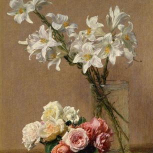 輸入壁紙 カスタム壁紙 PHOTOWALL / Roses and Lilies - Henri Fantin-Latour (e316916)