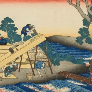 輸入壁紙 カスタム壁紙 PHOTOWALL / Sawyers Log Cutting - Katsushika Hokusai (e316996)
