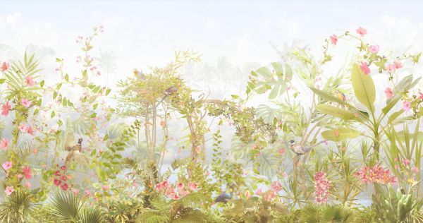 輸入壁紙 カスタム壁紙 PHOTOWALL / Tropical Birds and Flowers (e317646)