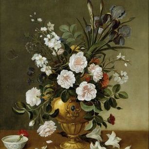 輸入壁紙 カスタム壁紙 PHOTOWALL / Flower Vase Painting - Pedro Camprobin (e317107)
