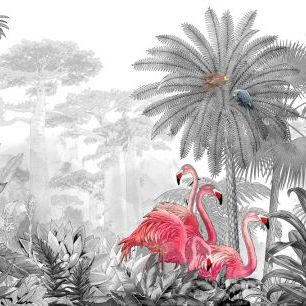 輸入壁紙 カスタム壁紙 PHOTOWALL / Tropical Flamingos (e318263)