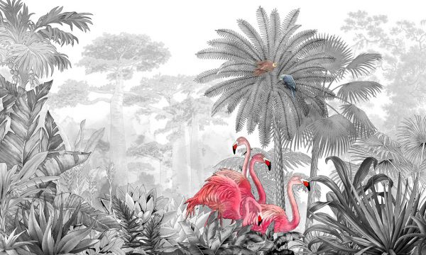 輸入壁紙 カスタム壁紙 PHOTOWALL / Tropical Flamingos (e318263)