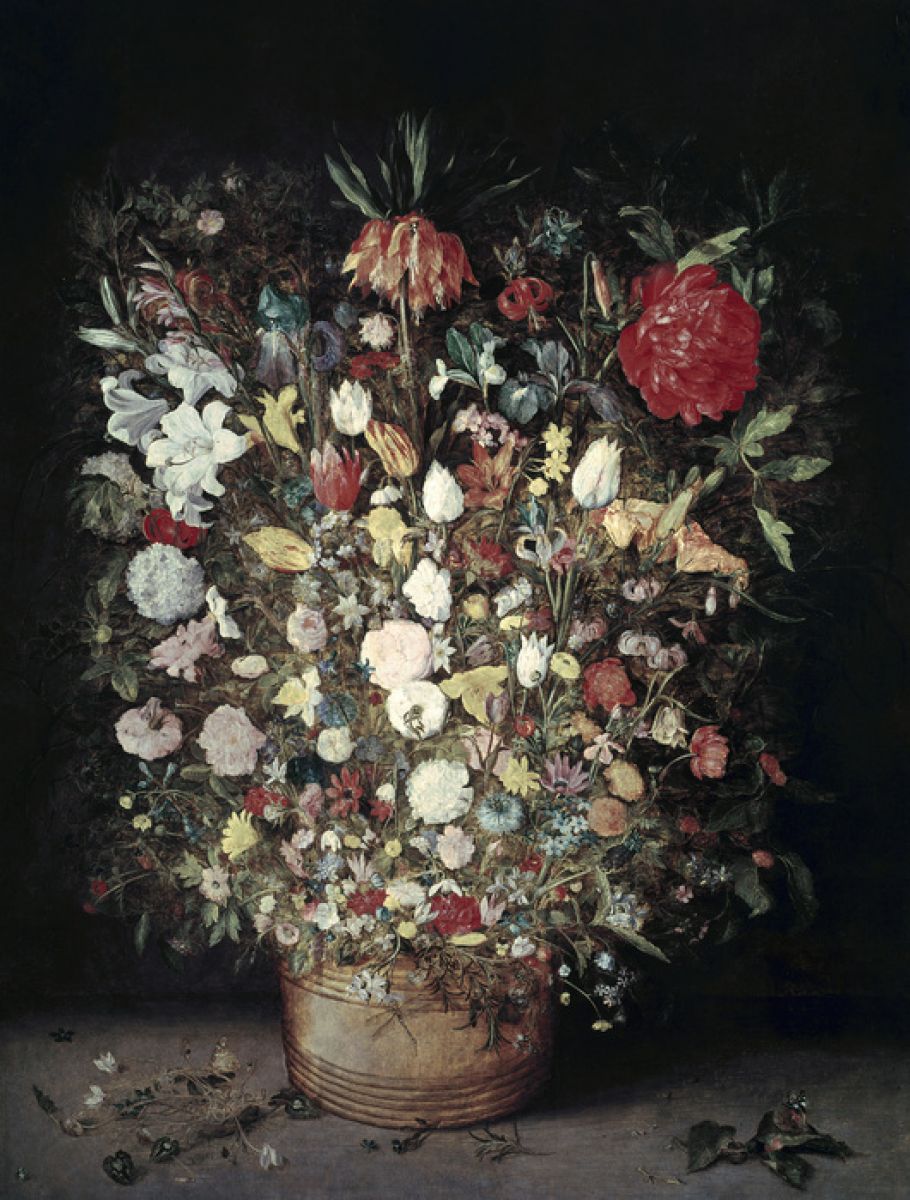 輸入壁紙 カスタム壁紙 Photowall Flowers In A Wooden Vessel Jan Brueghel The Elder 壁紙屋本舗