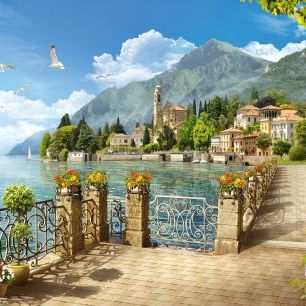 輸入壁紙 カスタム壁紙 PHOTOWALL / Lake Como - Italy (e318428)