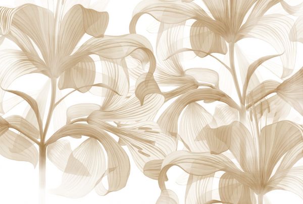 輸入壁紙 カスタム壁紙 PHOTOWALL / Lilies Whisper - Sepia (e318430)