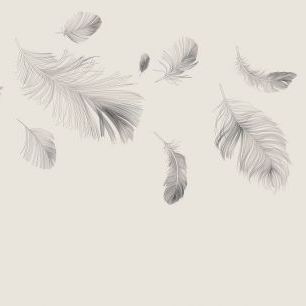 輸入壁紙 カスタム壁紙 PHOTOWALL / Flying Feathers - Beige (e318449)