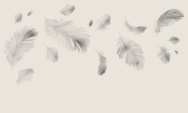輸入壁紙 カスタム壁紙 PHOTOWALL / Flying Feathers - Beige (e318449)