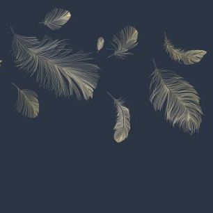 輸入壁紙 カスタム壁紙 PHOTOWALL / Flying Feathers - Blue (e318450)
