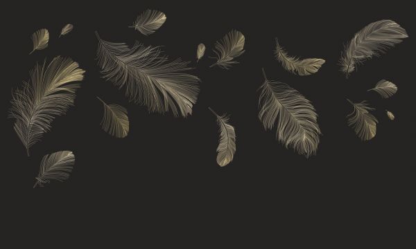 輸入壁紙 カスタム壁紙 PHOTOWALL / Flying Feathers - Brown (e318451)