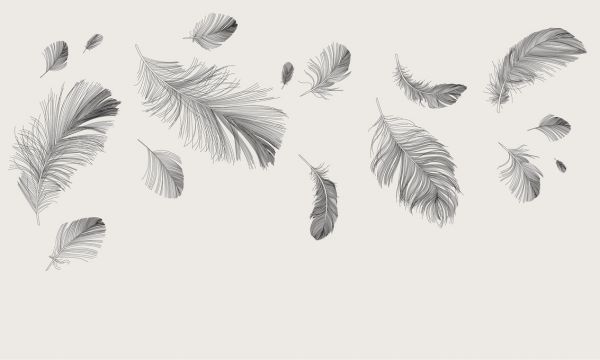 輸入壁紙 カスタム壁紙 PHOTOWALL / Flying Feathers - Bright (e318459)