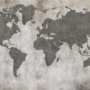 輸入壁紙 カスタム壁紙 PHOTOWALL / Frayed Wall World Map (e319125)
