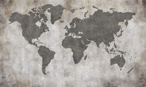 輸入壁紙 カスタム壁紙 PHOTOWALL / Frayed Wall World Map (e319125)