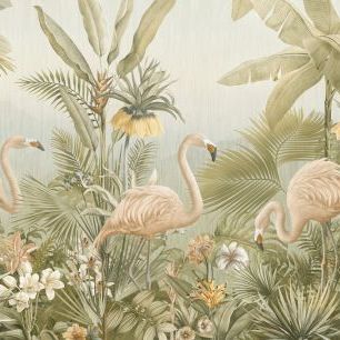 輸入壁紙 カスタム壁紙 PHOTOWALL / Flamingo Eden - Sepia (e319236)