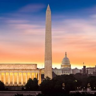 輸入壁紙 カスタム壁紙 PHOTOWALL / Dawn at Washington Monument (e317876)