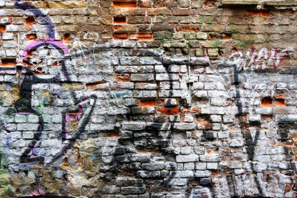 輸入壁紙 カスタム壁紙 PHOTOWALL / Brick Wall Graffiti (e318090)