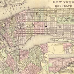 輸入壁紙 カスタム壁紙 PHOTOWALL / New York City Map (e318104)