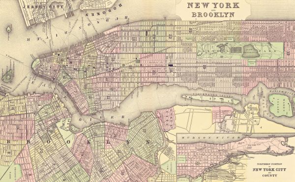 輸入壁紙 カスタム壁紙 PHOTOWALL / New York City Map (e318104)