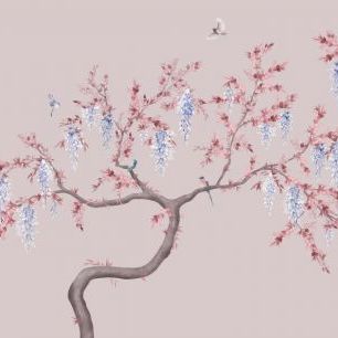 輸入壁紙 カスタム壁紙 PHOTOWALL / Ineffable Tree - Pink Blue (e319930)