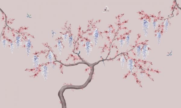 輸入壁紙 カスタム壁紙 PHOTOWALL / Ineffable Tree - Pink Blue (e319930)