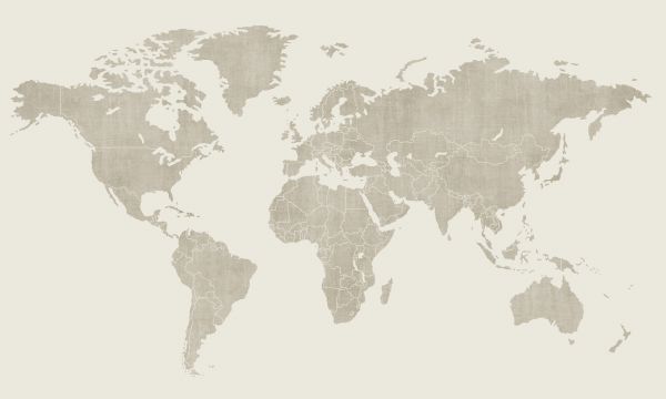 輸入壁紙 カスタム壁紙 PHOTOWALL / Voguish World Map - Beige (e320768)