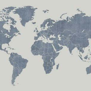 輸入壁紙 カスタム壁紙 PHOTOWALL / Voguish World Map - Blue (e320769)