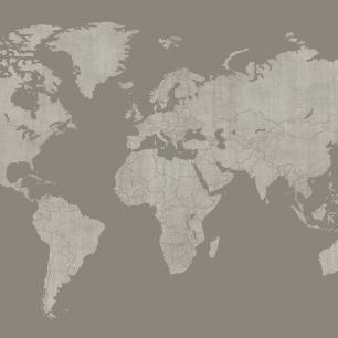 輸入壁紙 カスタム壁紙 PHOTOWALL / Voguish World Map - Brown Gray (e320771)