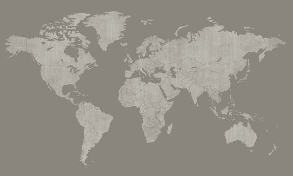 輸入壁紙 カスタム壁紙 PHOTOWALL / Voguish World Map - Brown Gray (e320771)