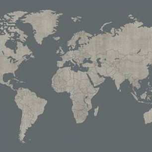 輸入壁紙 カスタム壁紙 PHOTOWALL / Voguish World Map - Green Gray (e320774)