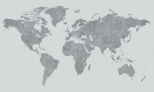 輸入壁紙 カスタム壁紙 PHOTOWALL / Voguish World Map - Light Gray (e320775)