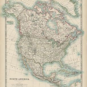 輸入壁紙 カスタム壁紙 PHOTOWALL / Johnstons Map of North America (e320408)