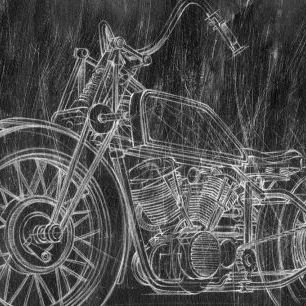 輸入壁紙 カスタム壁紙 PHOTOWALL / Motorcycle Sketch (e320437)