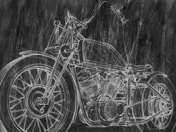 輸入壁紙 カスタム壁紙 PHOTOWALL / Motorcycle Sketch (e320437)