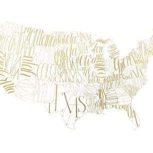 輸入壁紙 カスタム壁紙 PHOTOWALL / USA Map (e320580)